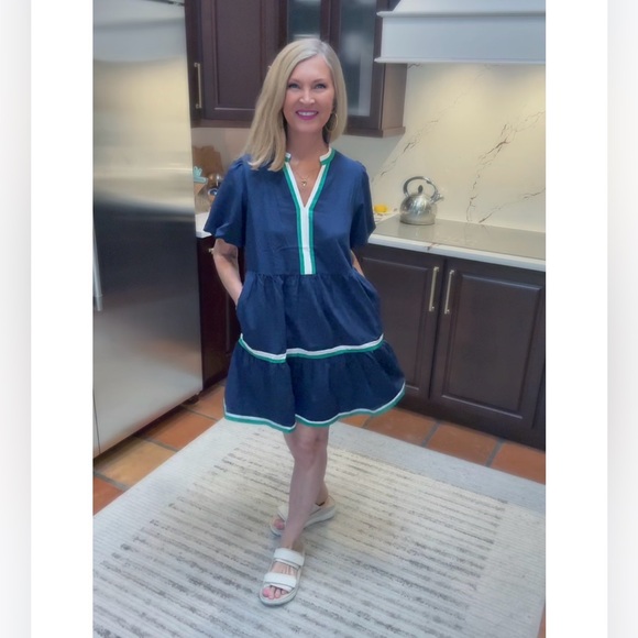 NWT NAVY BLUE BABYDOLL DRESS-S - Picture 10 of 14